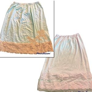 2 1960’s Vintage Slips small- blue and pink